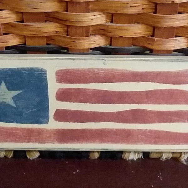 Primitive Country Flag12" sign -America