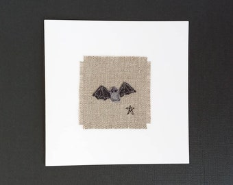 Cute little bat greetings card. Halloween card or birthday card for a bat lover.