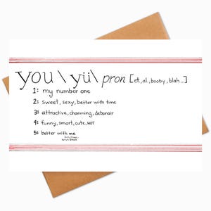 Você Definição Notecard - cartão de nota - Cartão - Cartão de felicitações - Em branco por dentro - Cartão para amigo - Cartão para qualquer pessoa - cartão fofo - cartão de aniversário
