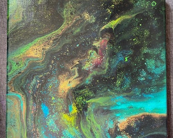 Northern lights / Acrylic Fluid art