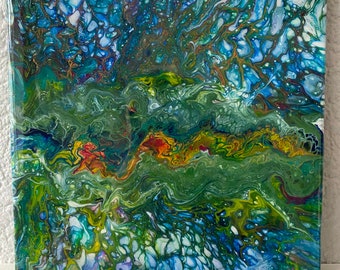 Rainbow river / Acrylic Fluid art