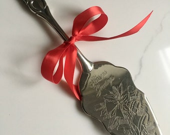 Pie Cutter Silver Plate Vintage Seasons Greetings Holiday