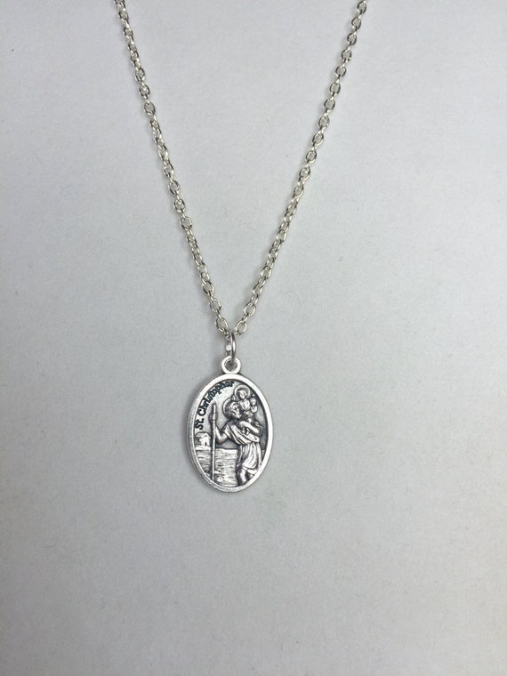 ST CHRISTOPHER Necklacereligious Medal 