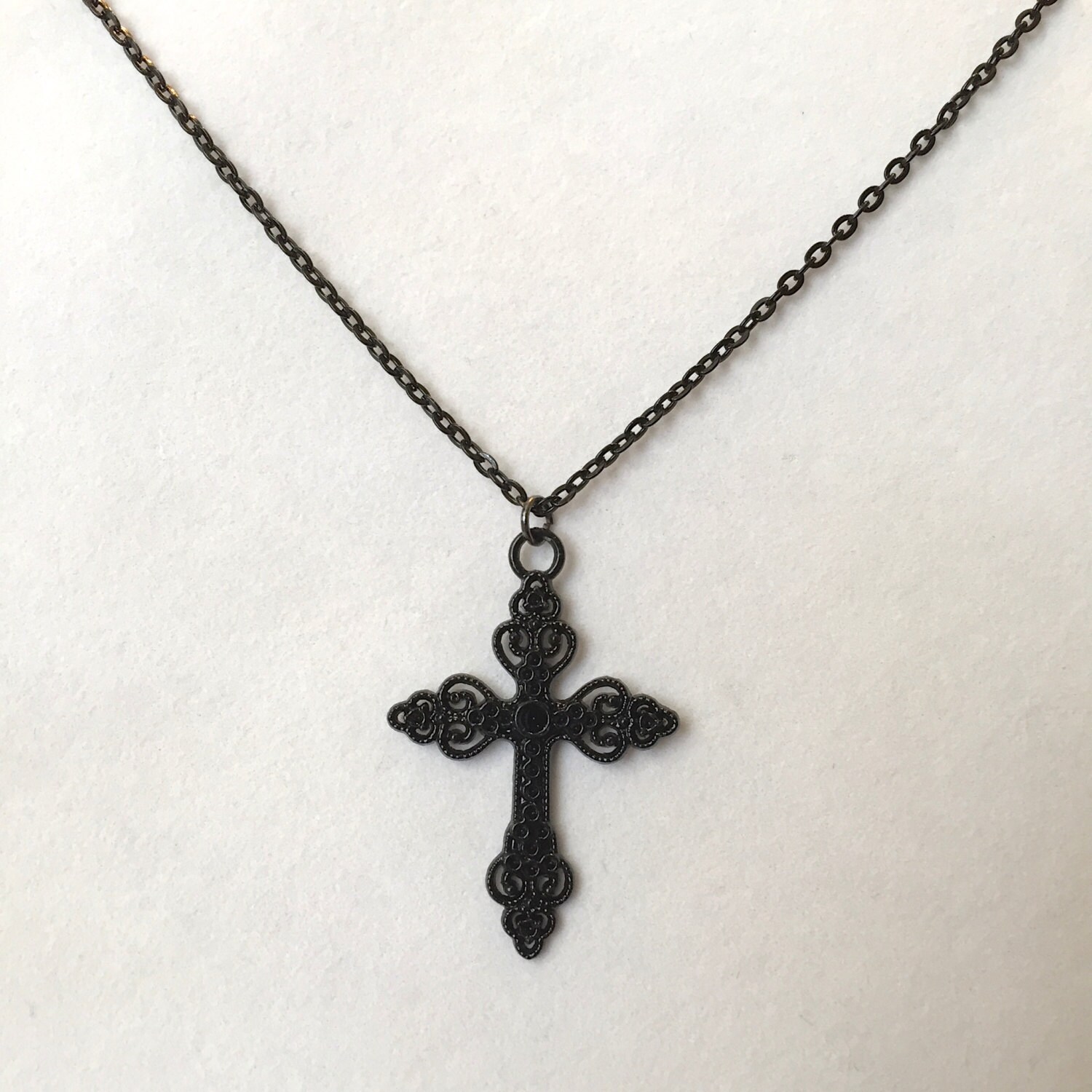 Gothic Cross Necklaceblack Cross on 