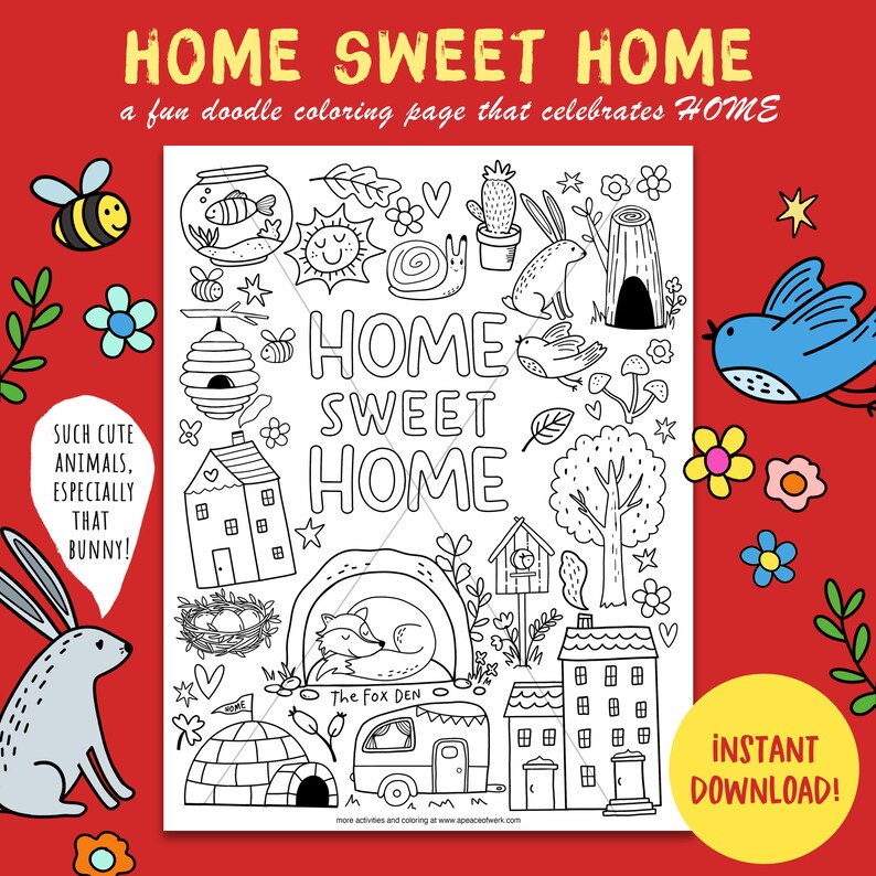 Home Sweet Home Party Activity for Kids Family Fun Night Etsy