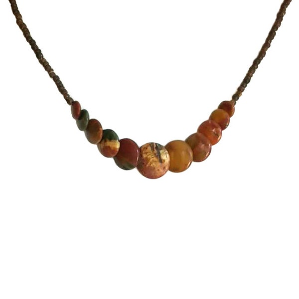 Multi-Color Picasso Jasper Beaded Necklace