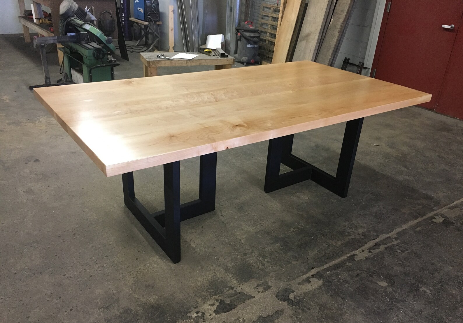 Maple & Matte Black Dining Table Etsy
