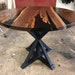 Live Edge Walnut & Resin Round Trestle Table 