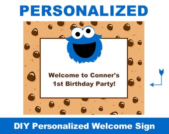 Cookie Monster foods labels // Personalized Party // INSTANT | Etsy