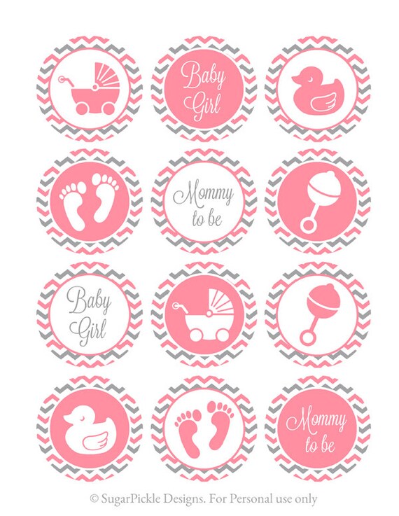 Pink Chevron Baby Shower Cupcake Toppers Girl Baby Shower Etsy Pink Chevron Baby Shower Cupcake Toppers Girl Baby Shower Etsy