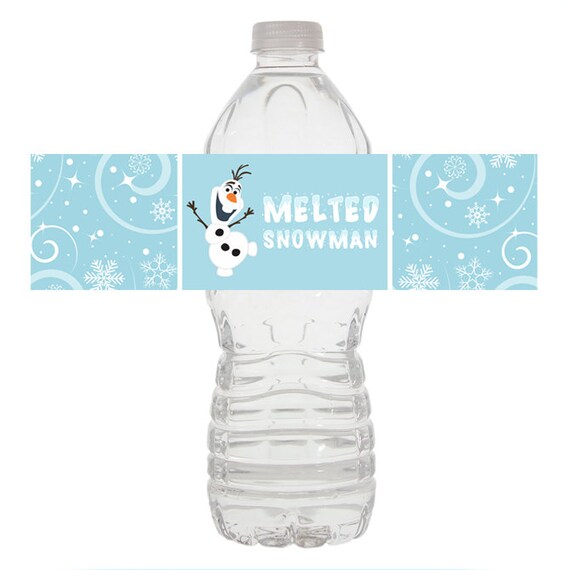 Frozen Water Bottle Wrapper Olaf Birthday Water Bottle Etsy