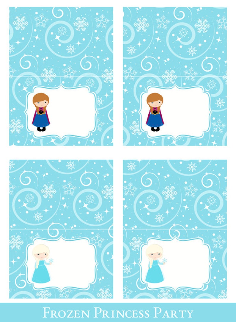 Frozen Tent Cards Tent Cards Printable Foldable Food Cards Etsy