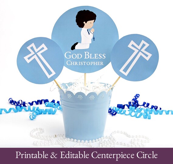 First Communion Centerpiece Printable First Communion Etsy