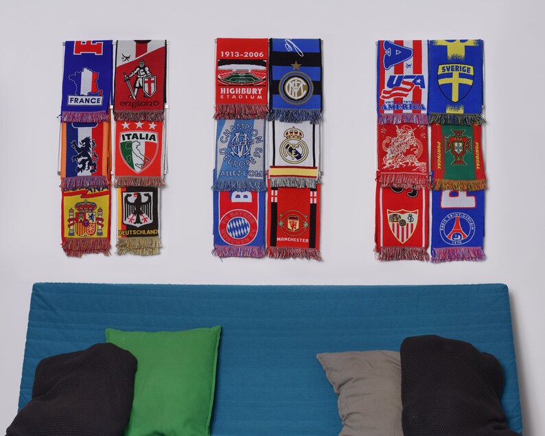 Sport Scarf Display Rack Football Soccer Scarves Display Etsy