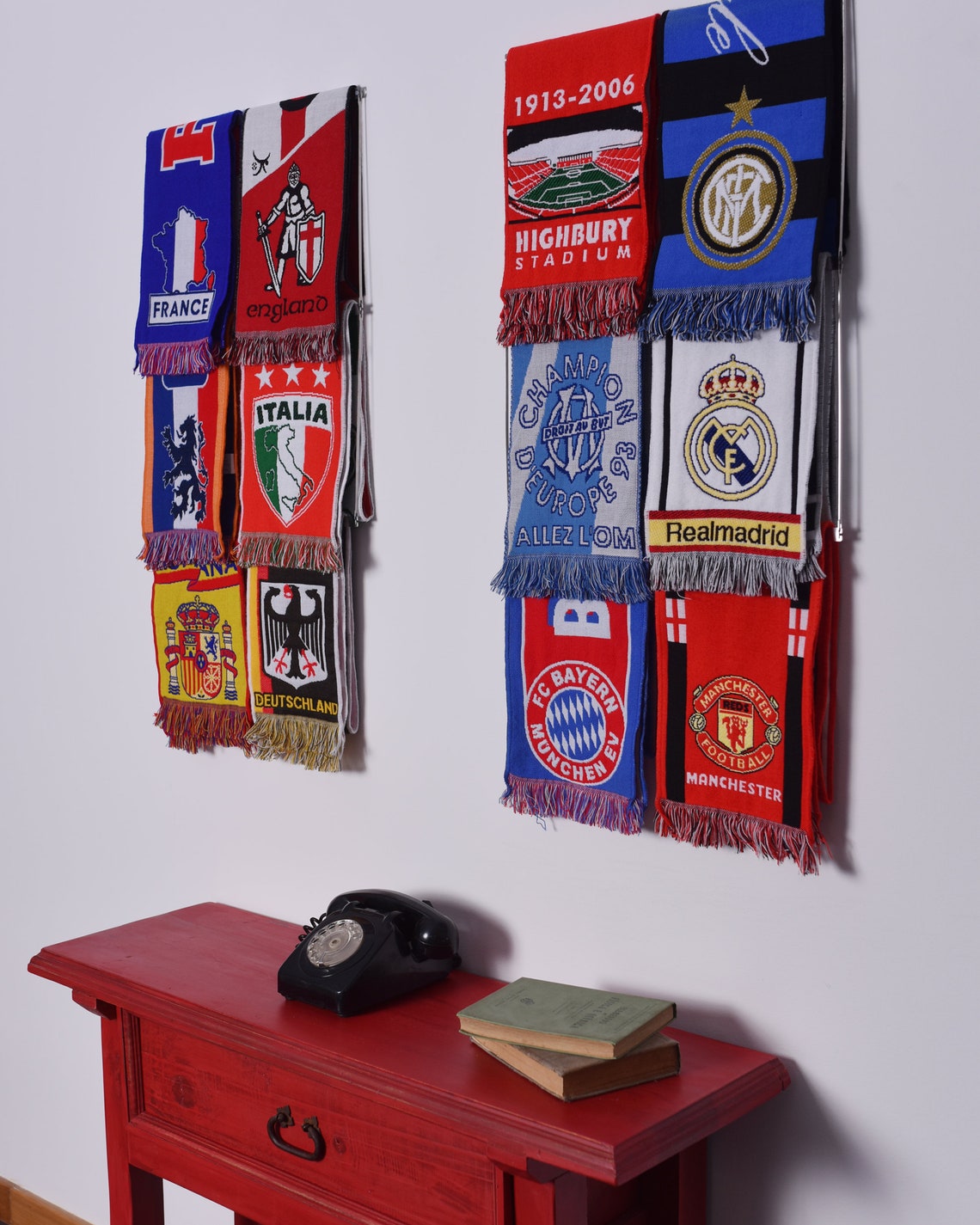 Sport Scarf Display Rack Football Soccer Scarves Display Etsy