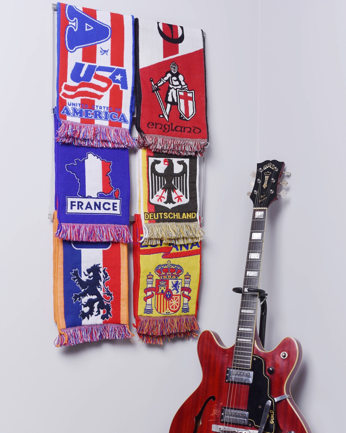 Sport Scarf Display Rack Football Soccer Scarves Display Etsy