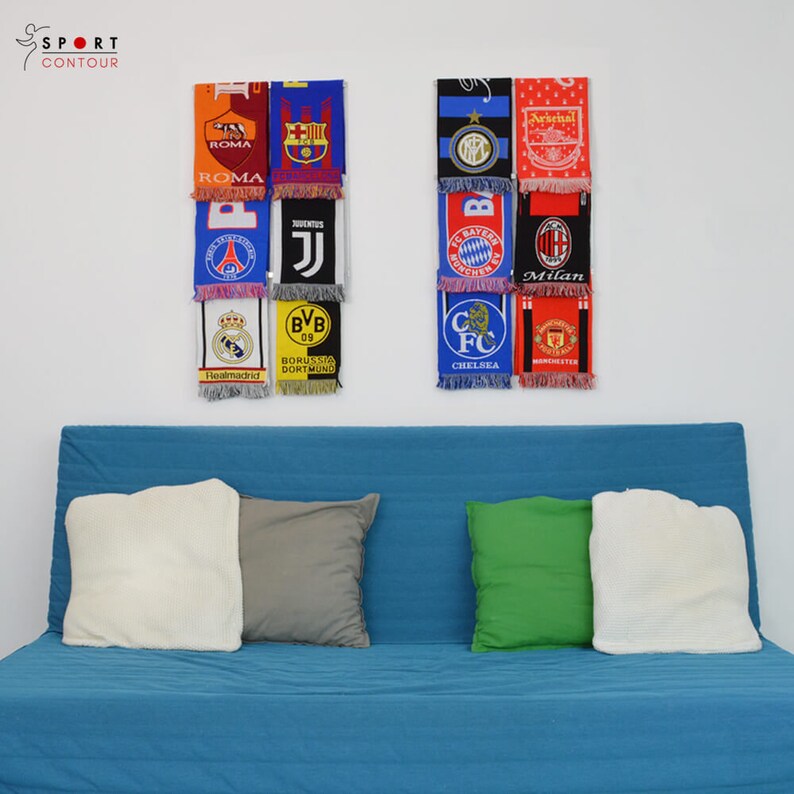 Sport scarf display rack Football Soccer scarf display Holder Etsy