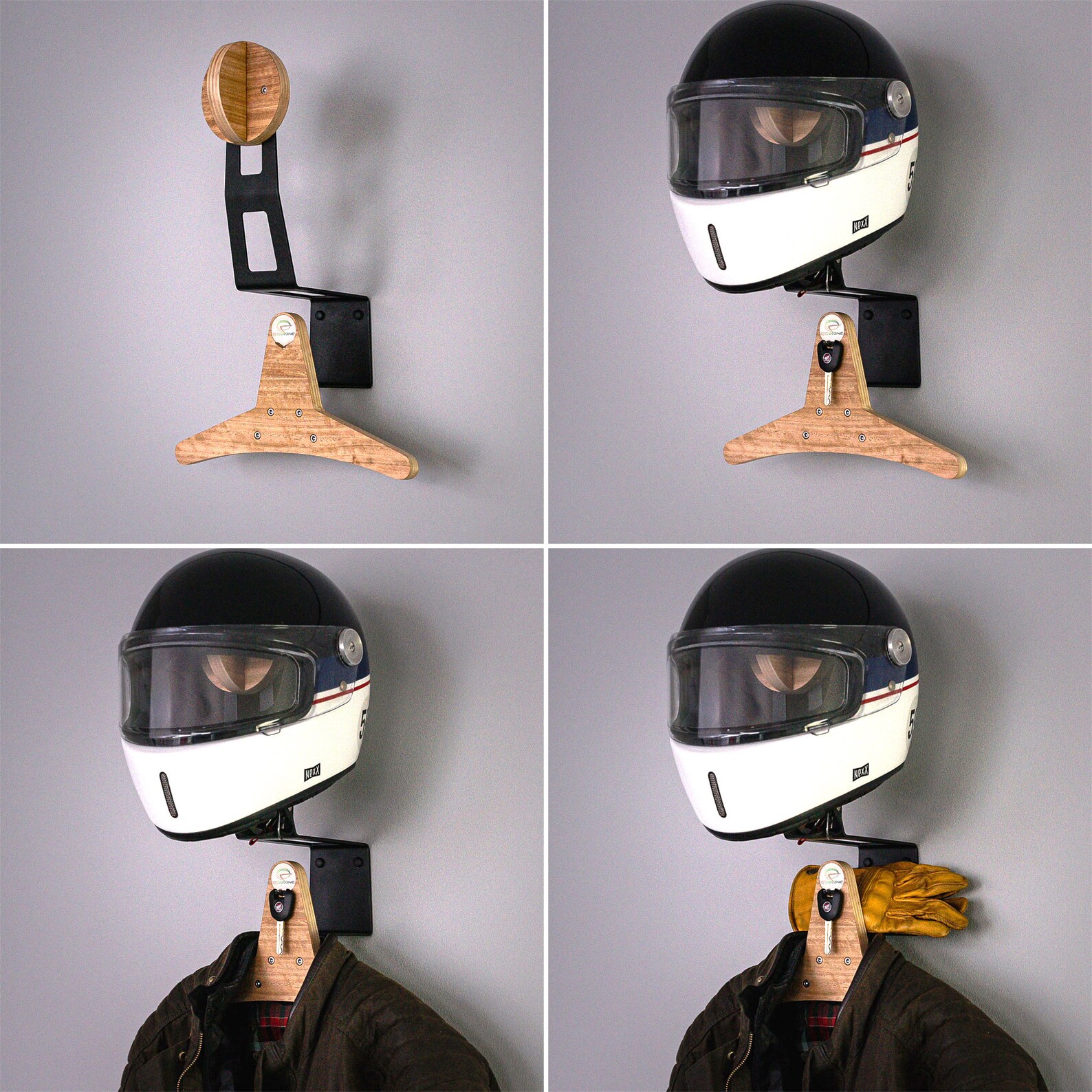 Helmet Rack Holder Motorcycle Gear Rack Hanger Allinone Etsy