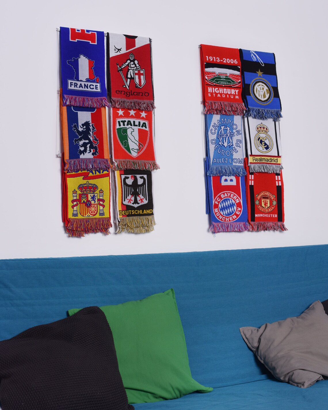 Sport scarf display rack Football Soccer scarves display Etsy