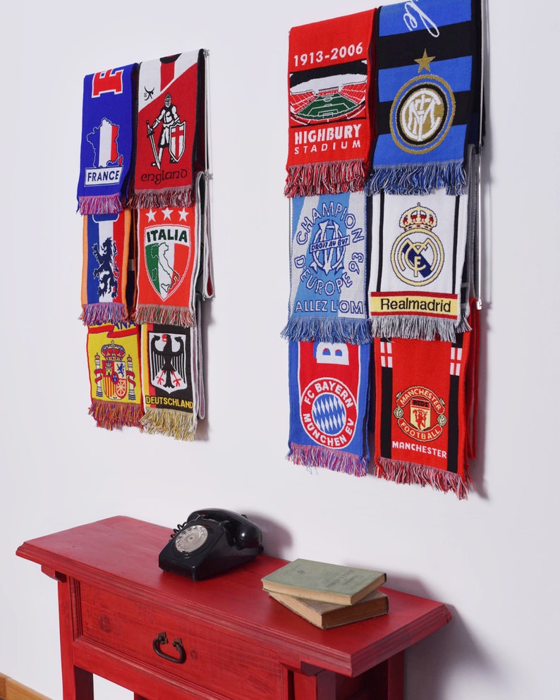 Sport Scarf Display Rack Football Soccer Scarves Display Etsy