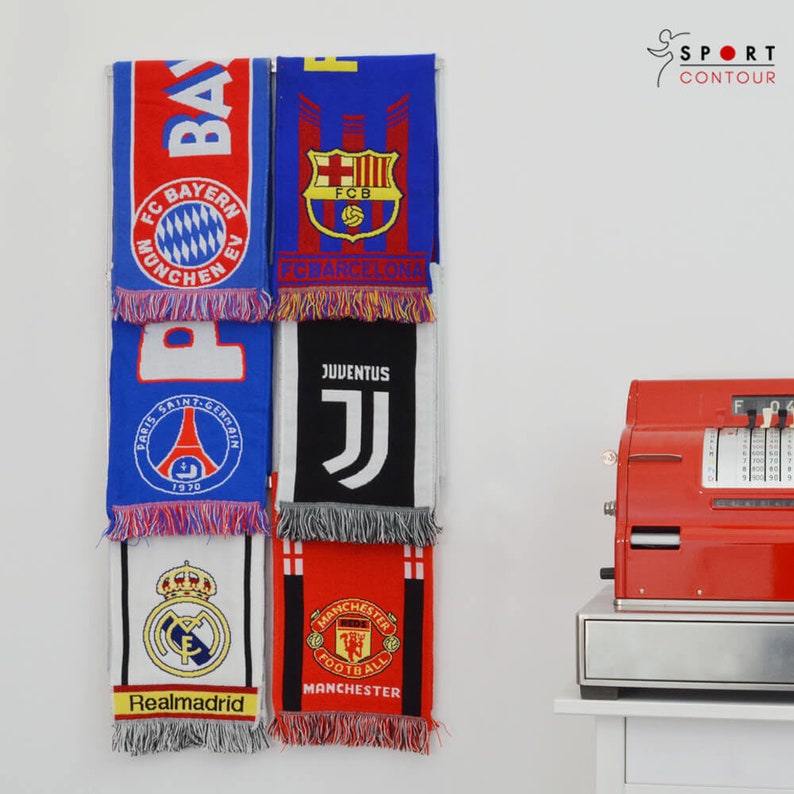 Sport scarf display rack Football Soccer scarf display Holder Etsy