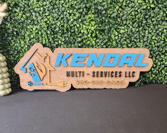 Custom Wood Logo Sign: 3D Maple Veneer Business Sign