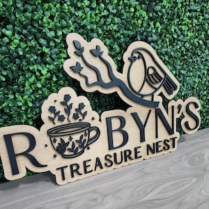 Custom 3D Wood Business Logo Sign - Handmade Vendor Display