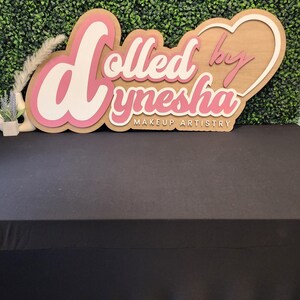 Custom Wood Salon Sign: 3D Laser Cut Business Logo Decor image 13