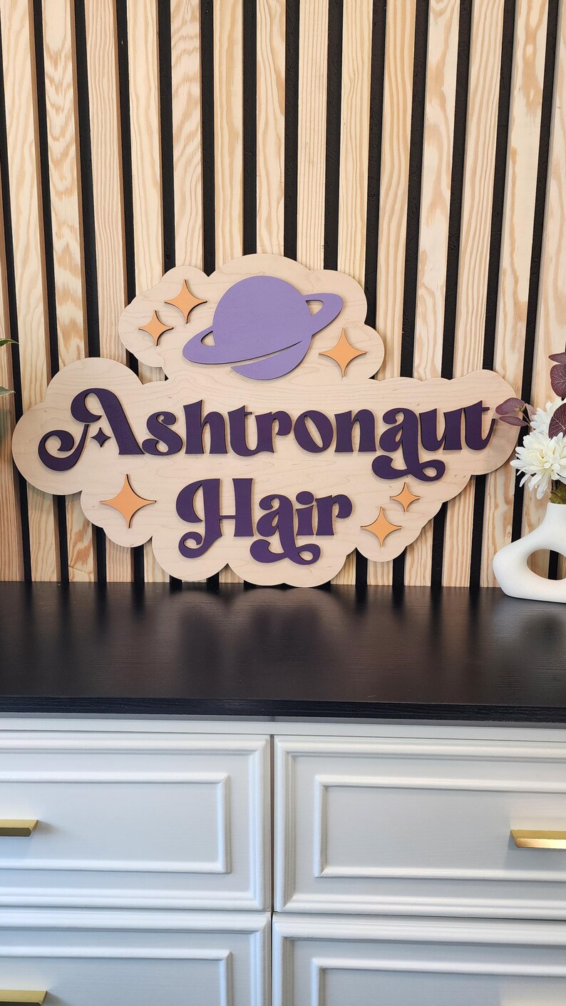 Custom Wood Salon Sign: 3D Laser Cut Business Logo Decor image 18
