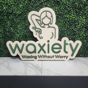 Custom Wood Salon Sign: 3D Laser Cut Business Logo Decor image 10