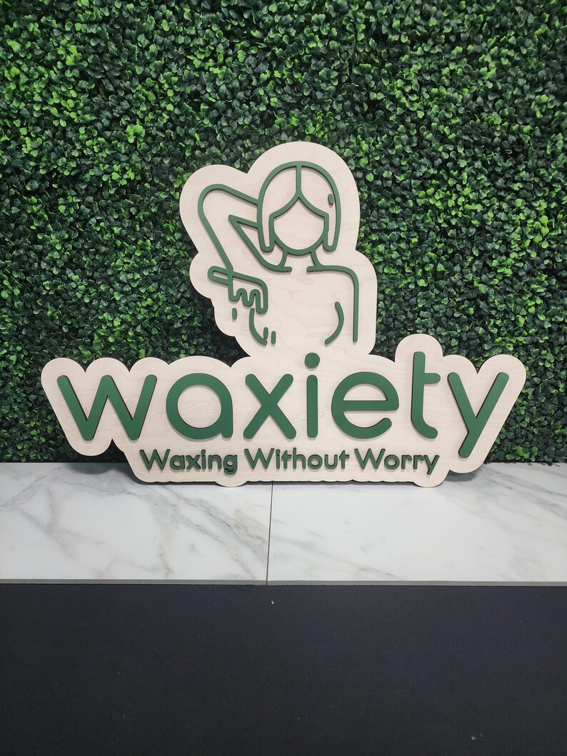 Custom Wood Salon Sign: 3D Laser Cut Business Logo Decor image 10
