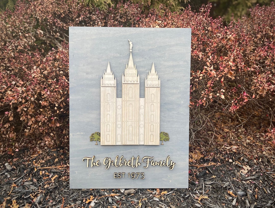 Personalized LDS Temple Wood Sign: Wedding Sealing Gift - Etsy