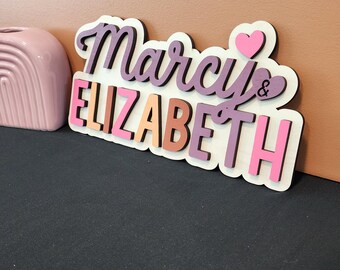 Kid's Room Custom Layered Design, Wood Wall Art for Nursery