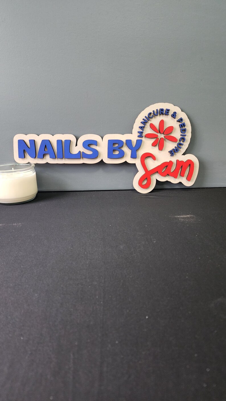 Custom Wood Salon Sign: 3D Laser Cut Business Logo Decor image 12