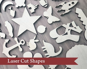 Laser Cut Wood Shapes: Maple Veneer DIY Craft Cutouts