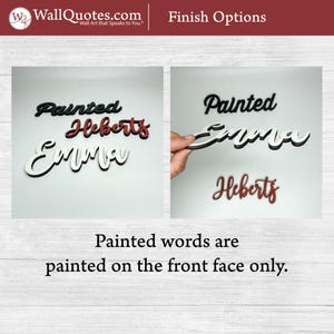 Custom Script Wood Words: Painted or Stained Maple Veneer image 5