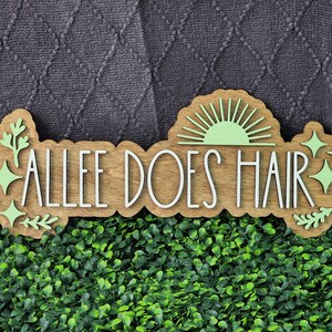 Custom Wood Salon Sign: 3D Laser Cut Business Logo Decor image 19