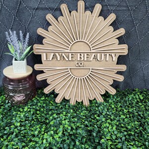 Custom Wood Salon Sign: 3D Laser Cut Business Logo Decor image 20