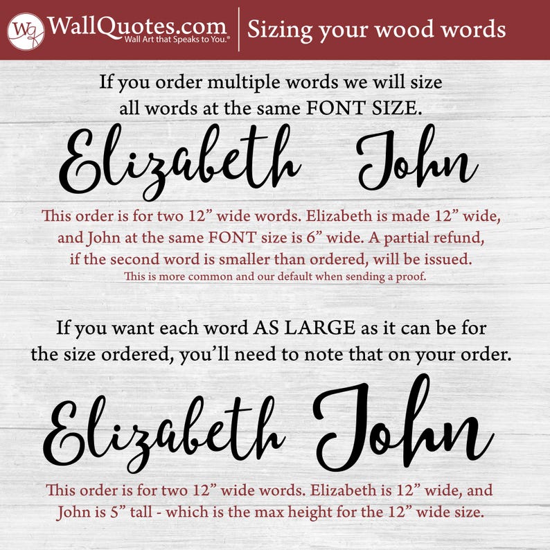 Custom Script Wood Words: Painted or Stained Maple Veneer image 7