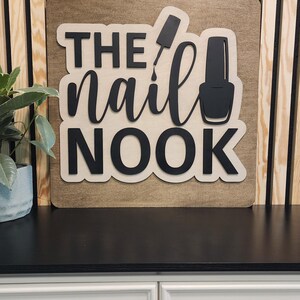 Custom Wood Salon Sign: 3D Laser Cut Business Logo Decor image 17