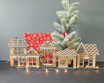 Wooden Gingerbread House - Classic Cottage - Christmas and Holiday Decor - Christmas Village