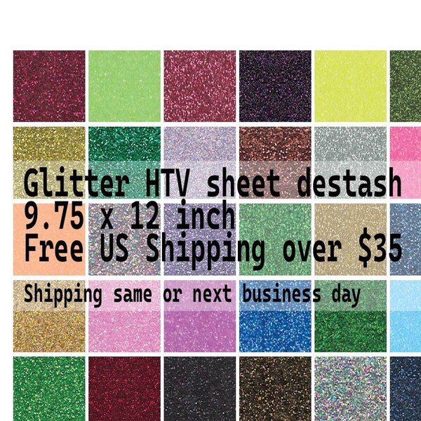 Glitter htv | Clearance glitter heat transfer vinyl | heat transfer | 10 x 12 inch sheet | glitter texture | Stahl's Glitter Flake | cadcut