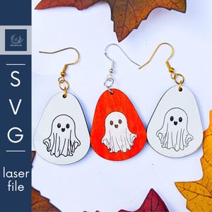 Ghost Earring SVG file for laser or other cutting machines | score and engrave | digital file | glowforge | laser engraving and cutting file