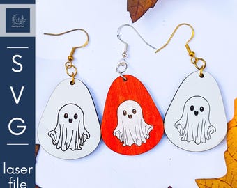 Ghost Earring SVG file for laser or other cutting machines | score and engrave | digital file | glowforge | laser engraving and cutting file