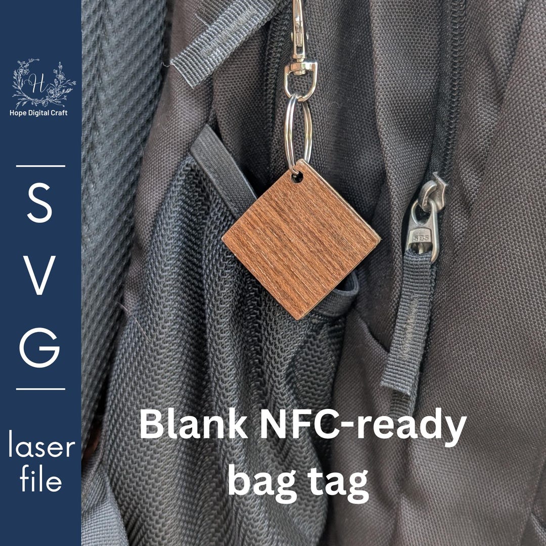 Rounded Square Tag SVG File – Blank Laser Cut Keychain for NFC ...