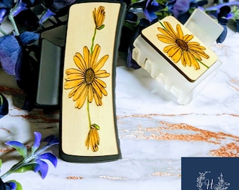 Daisy Hair claw clip SVG file for laser or other cutting machines | digital file | glowforge | laser engraving and cutting file