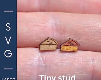 Pie Stud örhänge SVG, liten höstörhänge laserskuren fil, Thanksgiving träörhängen