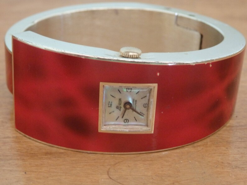 Vintage Lady Nelson art deco wrist watch analog cuff style Etsy