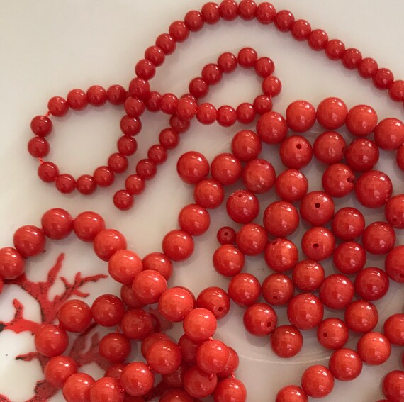 perles corail naturel rouge 10PC //4