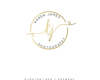 Gold Logo Design  Gold watermark Photography Logo  Premade Logo   Graphics Signature  Fresh Logo Design  Premade round logo